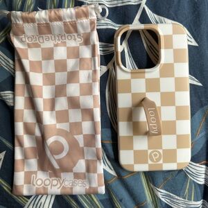 Sand Dollar Checkered iPhone 15 Pro Loopy Phone Case